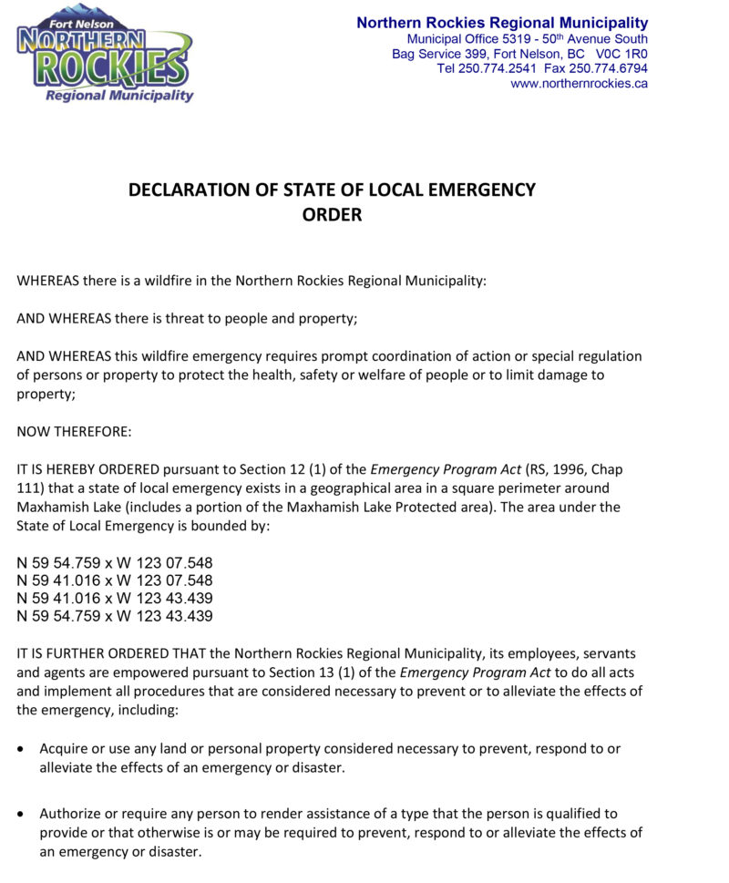 Evacuation Order For Ittsi Creek And Maxhamish Lake - Fort Nelson News ...